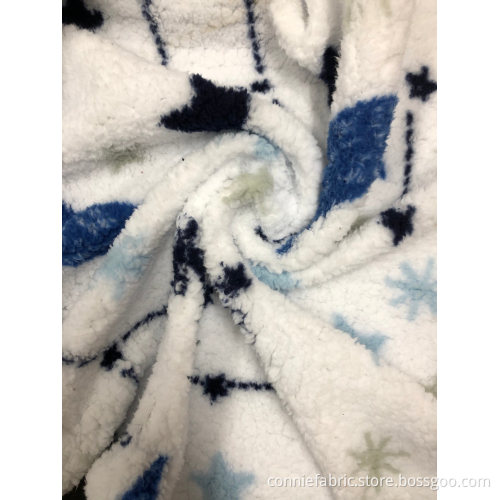100%Polyester Imitate Velveteen Knitted Fabric with Printed